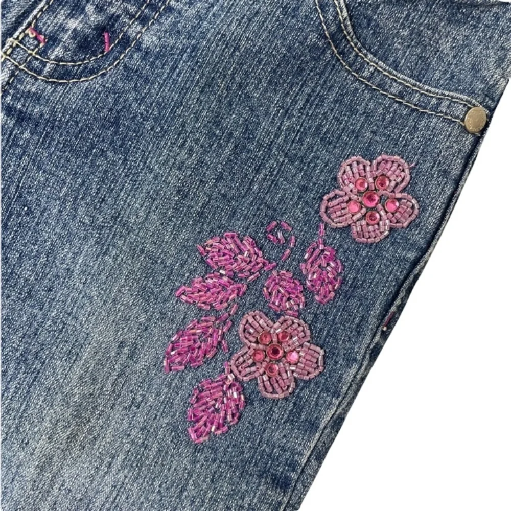 Vintage Y2K Jeans Bundle Retro Embroidered Flower Heart Butterfly Girls Size 6